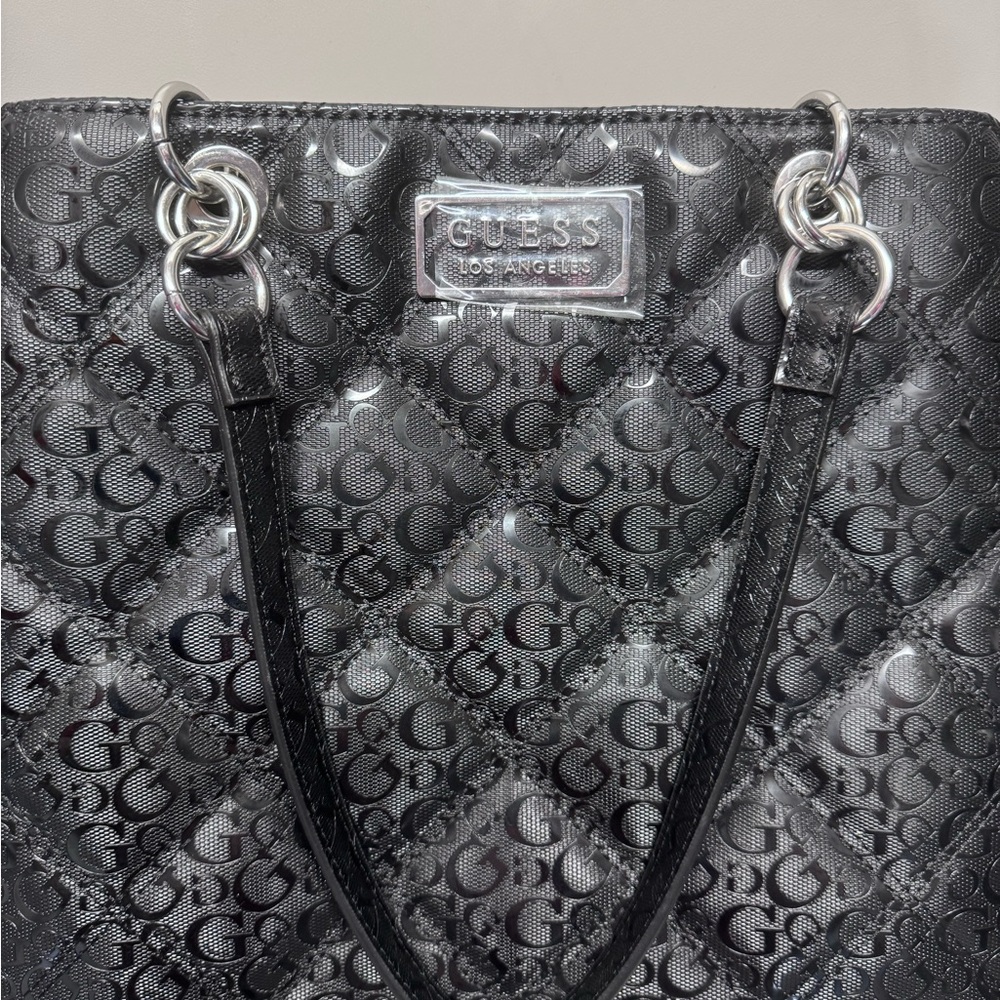 Guess Black Monogram Tote Bag - Picture 5 of 17
